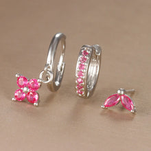 Load image into Gallery viewer, 3pcs Flower Drop Earring Set