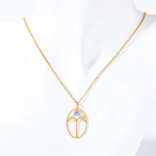 Load image into Gallery viewer, Hollow Zodiac Pendant Necklace with Birth Stone