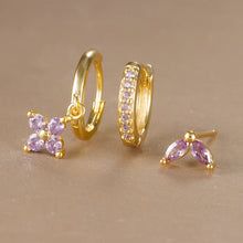 Load image into Gallery viewer, 3pcs Flower Drop Earring Set