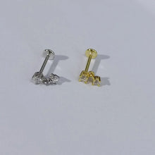 Load image into Gallery viewer, 1pc Mini Zircon Thick Flat Screw Back Drop Earrings