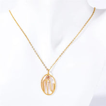 Load image into Gallery viewer, Hollow Zodiac Pendant Necklace with Birth Stone