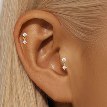 Load image into Gallery viewer, 1pc Mini Zircon Thick Flat Screw Back Drop Earrings