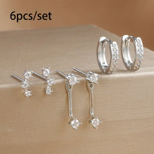 Load image into Gallery viewer, 6pcs Exquisite Zircon Little Huggies Hoop Earrings Set