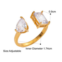 Load image into Gallery viewer, Water Drop Shaped Large Zircon Rings