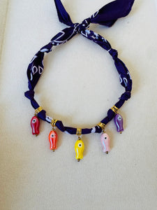 Purple Bandana Charm Choker