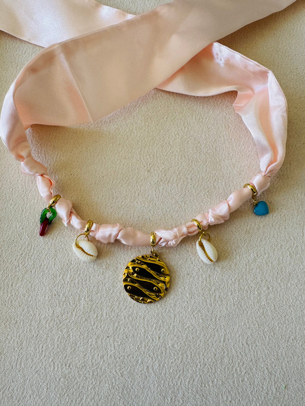 Peach Silk Charm Choket