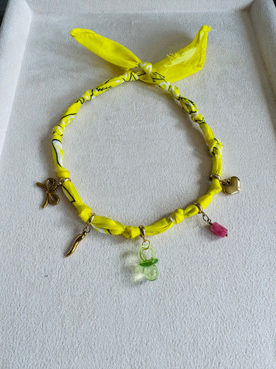 Neon Yellow Bandana Choker