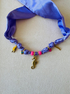 Purple Silk Charm Choker