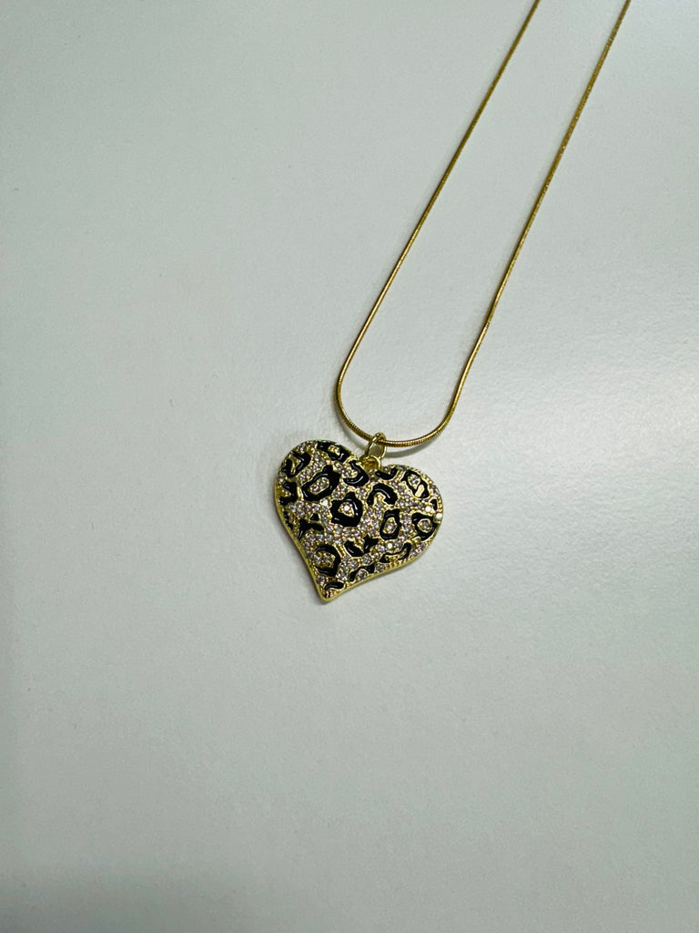 Leopard Luxe Heart Necklace