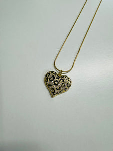 Leopard Luxe Heart Necklace