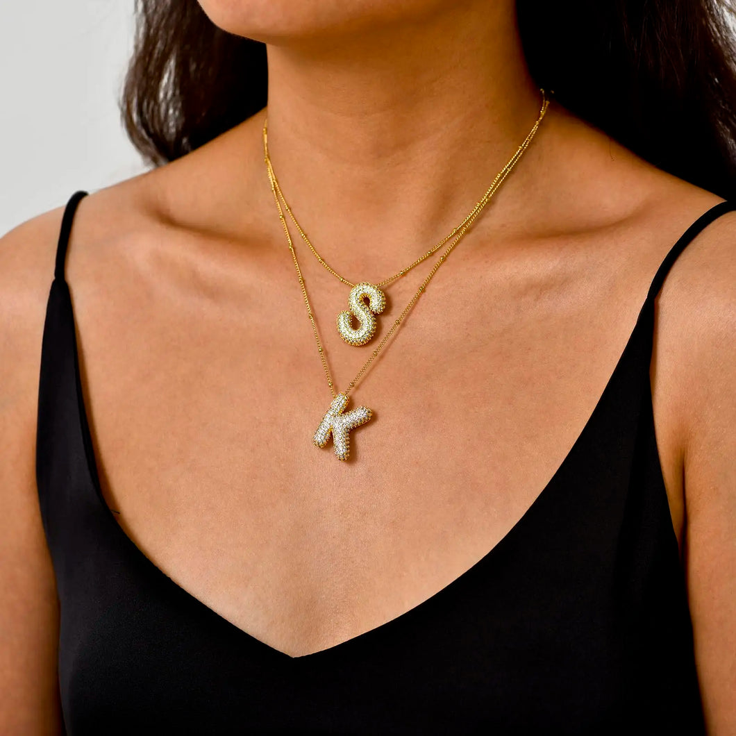 Bubble Initial Pendant Chunky