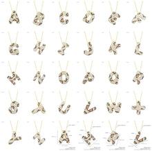 Load image into Gallery viewer, LEOPARD DIAMANTÉ LETTERS NECKLACE
