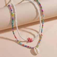 Load image into Gallery viewer, Colourful Beaded Shell Necklace
