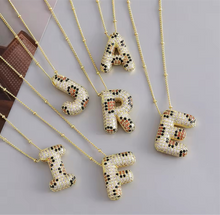 Load image into Gallery viewer, LEOPARD DIAMANTÉ LETTERS NECKLACE
