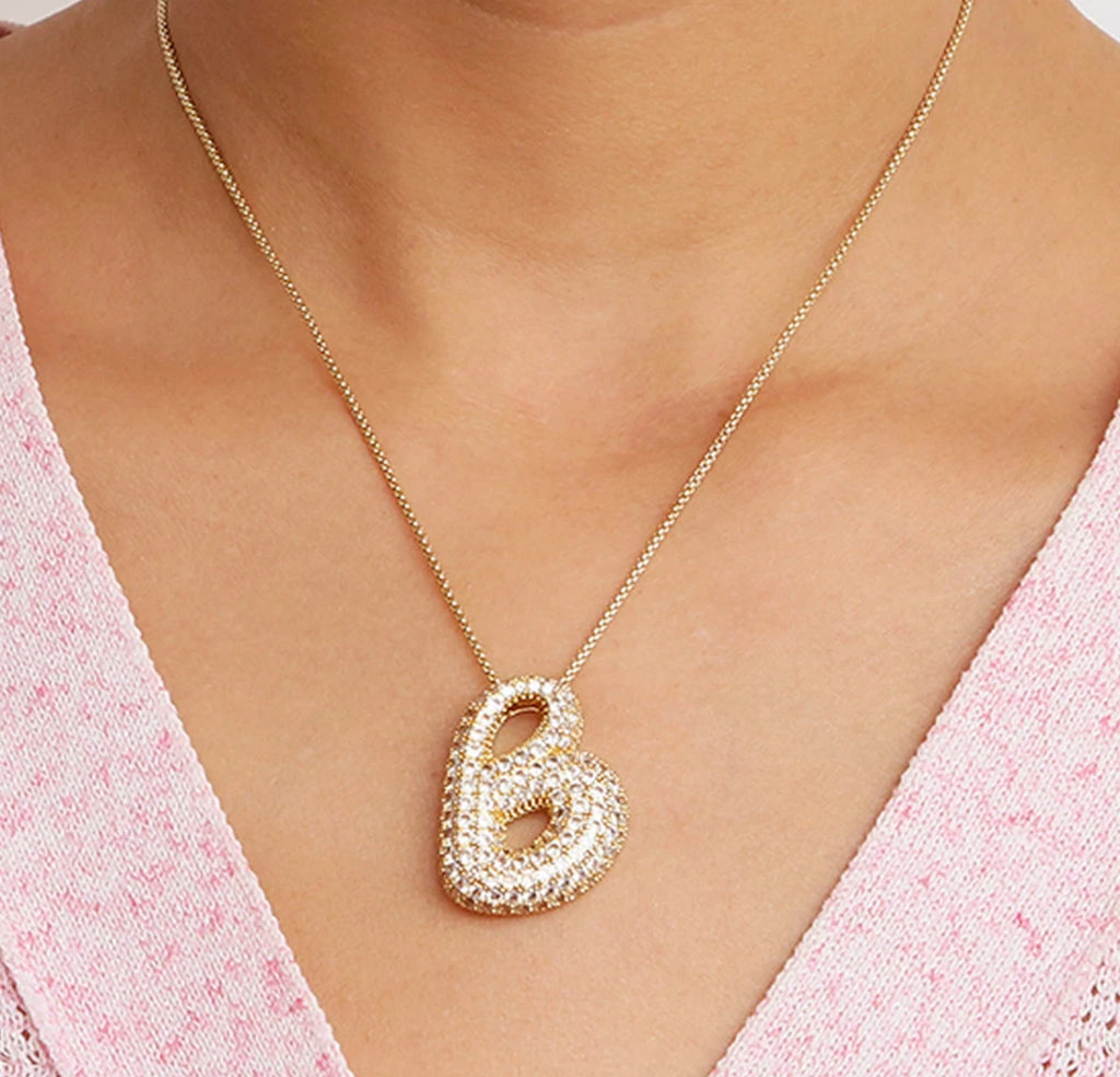 SLANTED LARGE BUBBLE DIAMANTÉ LUXE NECKLACE