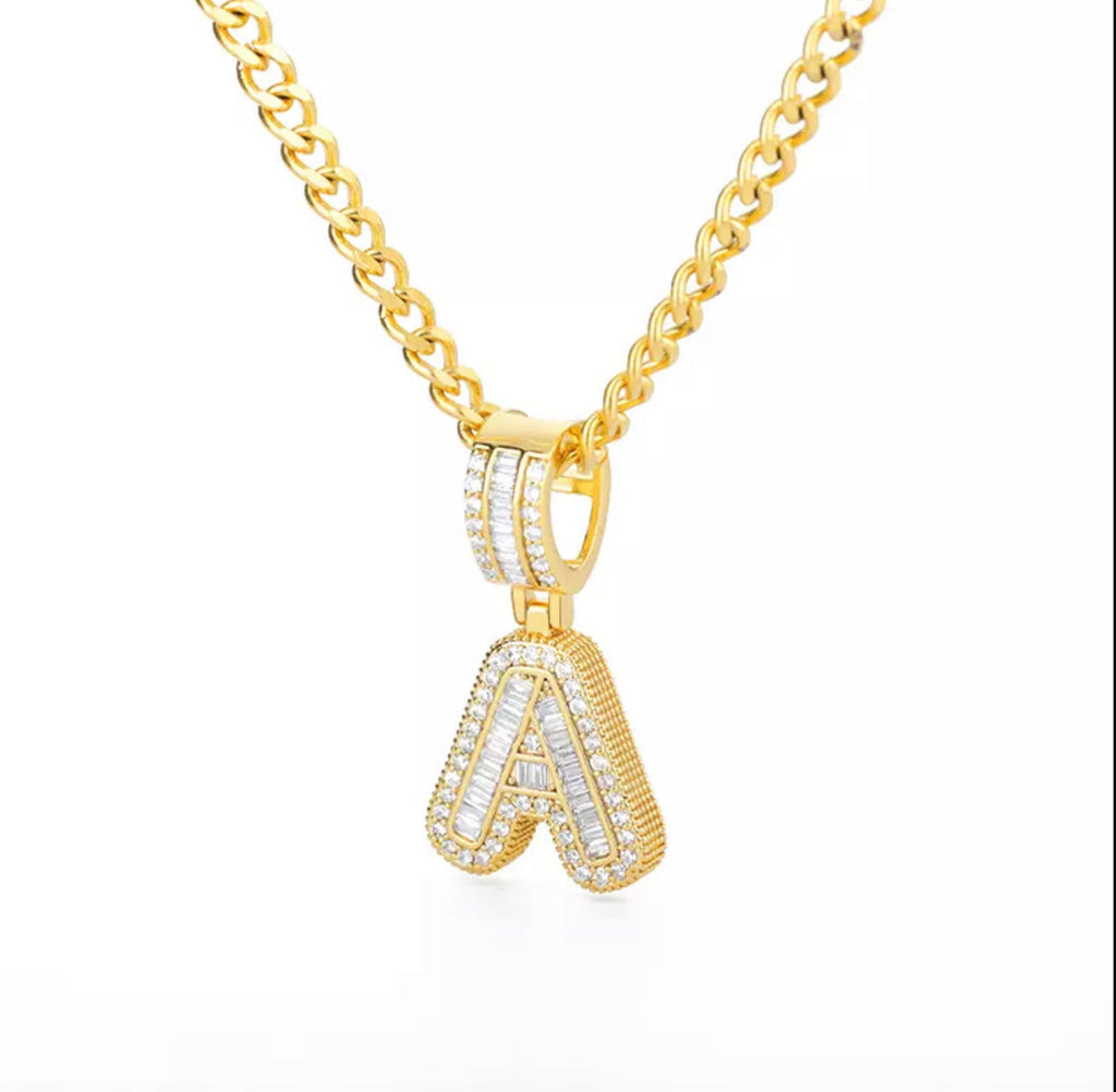 CHUNKY DIAMANTÉ INITIAL LUXE NECKLACE