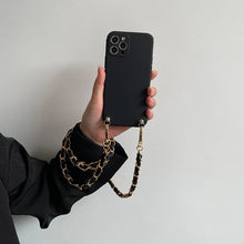 Load image into Gallery viewer, Leather Strap Chain Crossbody Phone Case
