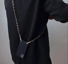 Load image into Gallery viewer, Leather Strap Chain Crossbody Phone Case
