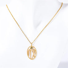 Load image into Gallery viewer, Hollow Zodiac Pendant Necklace with Birth Stone
