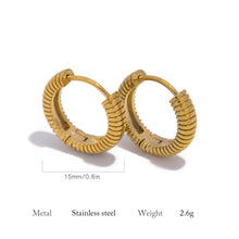 Load image into Gallery viewer, Ribbed Hoop Earrings

