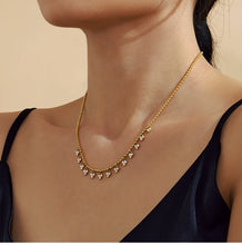 Load image into Gallery viewer, Triple Diamanté Necklace and Bracelet Luxe Set
