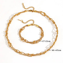 Load image into Gallery viewer, Bead Charm Weave Chain Necklace and Bracelet Luxe Set

