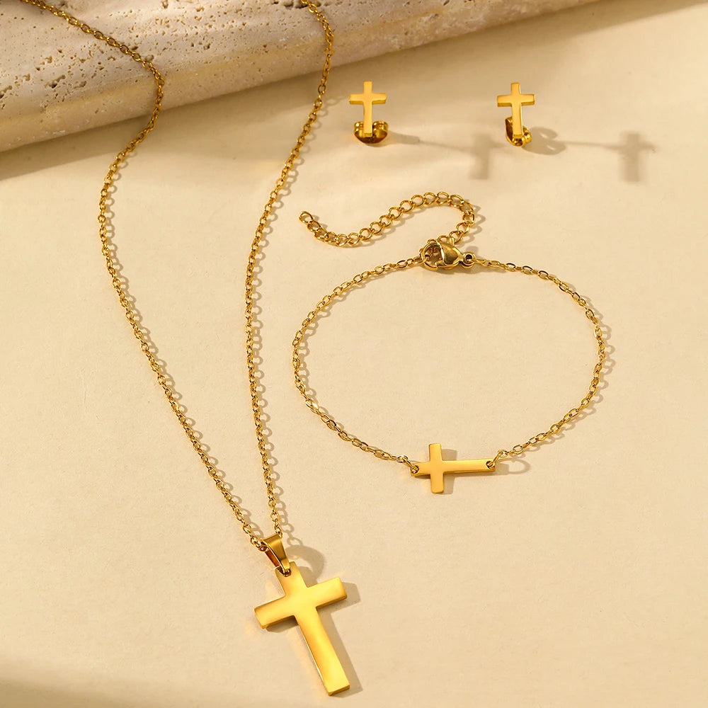 Cross Luxe Jewellery Necklace and Bracelet Set