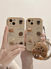 Load image into Gallery viewer, Cute Bear Coffee Phone Case, for IPhone with Lanyard
