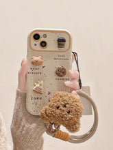 Load image into Gallery viewer, Cute Bear Coffee Phone Case, for IPhone with Lanyard
