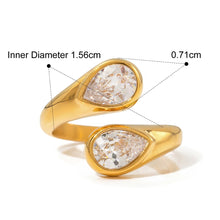 Load image into Gallery viewer, Water Drop Shaped Large Zircon Rings
