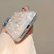 Load image into Gallery viewer, Cute Pink Bowknot Pearl Clear Phone Case For iPhone Shockproof
