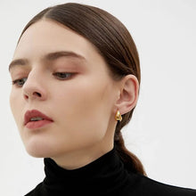 Load image into Gallery viewer, Smooth Star Zircon Hoop Earrings
