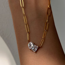 Load image into Gallery viewer, Pear and Square Shaped Zircon Necklace
