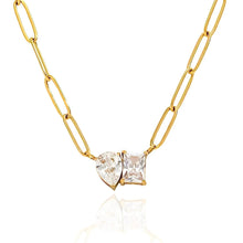Load image into Gallery viewer, Pear and Square Shaped Zircon Necklace
