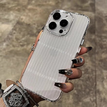 Load image into Gallery viewer, Transparent Phone Case For iPhone Corrugated Silicone Bumper Back Cover

