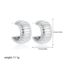 Load image into Gallery viewer, Elegant Chunky Wide Texture Hoop Earring
