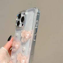 Load image into Gallery viewer, Cute Pink Bowknot Pearl Clear Phone Case For iPhone Shockproof
