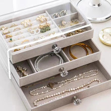 Load image into Gallery viewer, High Capacity Three Layer Flannel Jewellery Box
