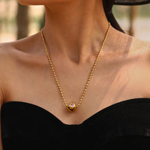 Load image into Gallery viewer, Beaded Chain Ball Pendant Necklace
