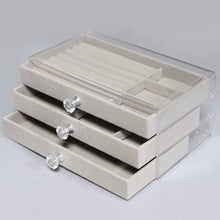 Load image into Gallery viewer, High Capacity Three Layer Flannel Jewellery Box
