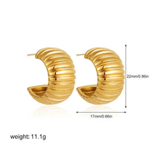 Load image into Gallery viewer, Elegant Chunky Wide Texture Hoop Earring
