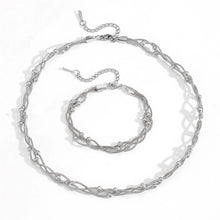 Load image into Gallery viewer, Bead Charm Weave Chain Necklace and Bracelet Luxe Set
