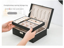 Load image into Gallery viewer, Double-layer Wooden Jewellery Box
