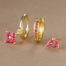 Load image into Gallery viewer, 3pcs Flower Drop Earring Set
