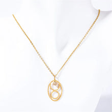 Load image into Gallery viewer, Hollow Zodiac Pendant Necklace with Birth Stone
