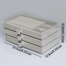 Load image into Gallery viewer, High Capacity Three Layer Flannel Jewellery Box
