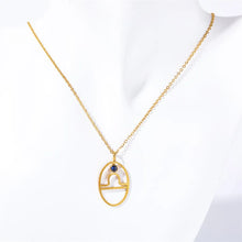Load image into Gallery viewer, Hollow Zodiac Pendant Necklace with Birth Stone
