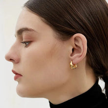 Load image into Gallery viewer, Smooth Star Zircon Hoop Earrings
