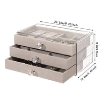 Load image into Gallery viewer, High Capacity Three Layer Flannel Jewellery Box
