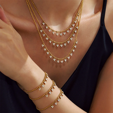 Load image into Gallery viewer, Triple Diamanté Necklace and Bracelet Luxe Set

